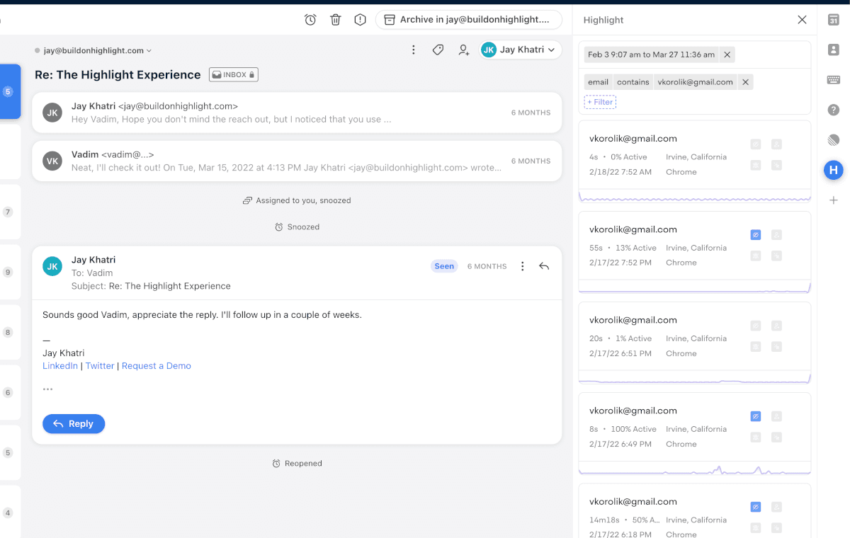 See Highlight Sessions from Front